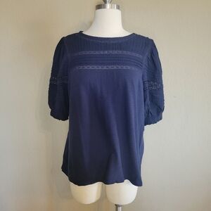 Navy Blue Women's Dress Shirt By LOFT